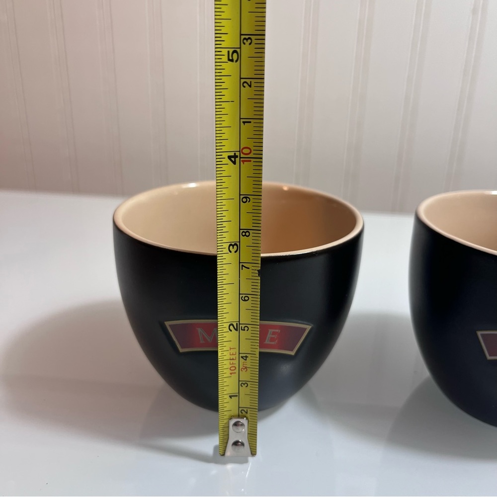 Set of 2 Baileys Irish Cream "MINE" Mugs Matte Black & Cream Ceramic - Picture 5 of 6